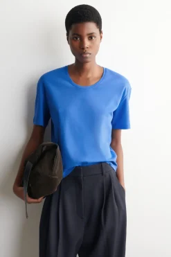 SCOOP-NECK COTTON T-SHIRT
