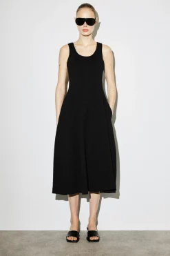SCULPTED COTTON MIDI DRESS