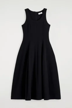 SCULPTED COTTON MIDI DRESS