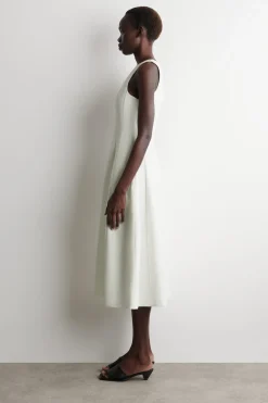 SCULPTED COTTON MIDI DRESS