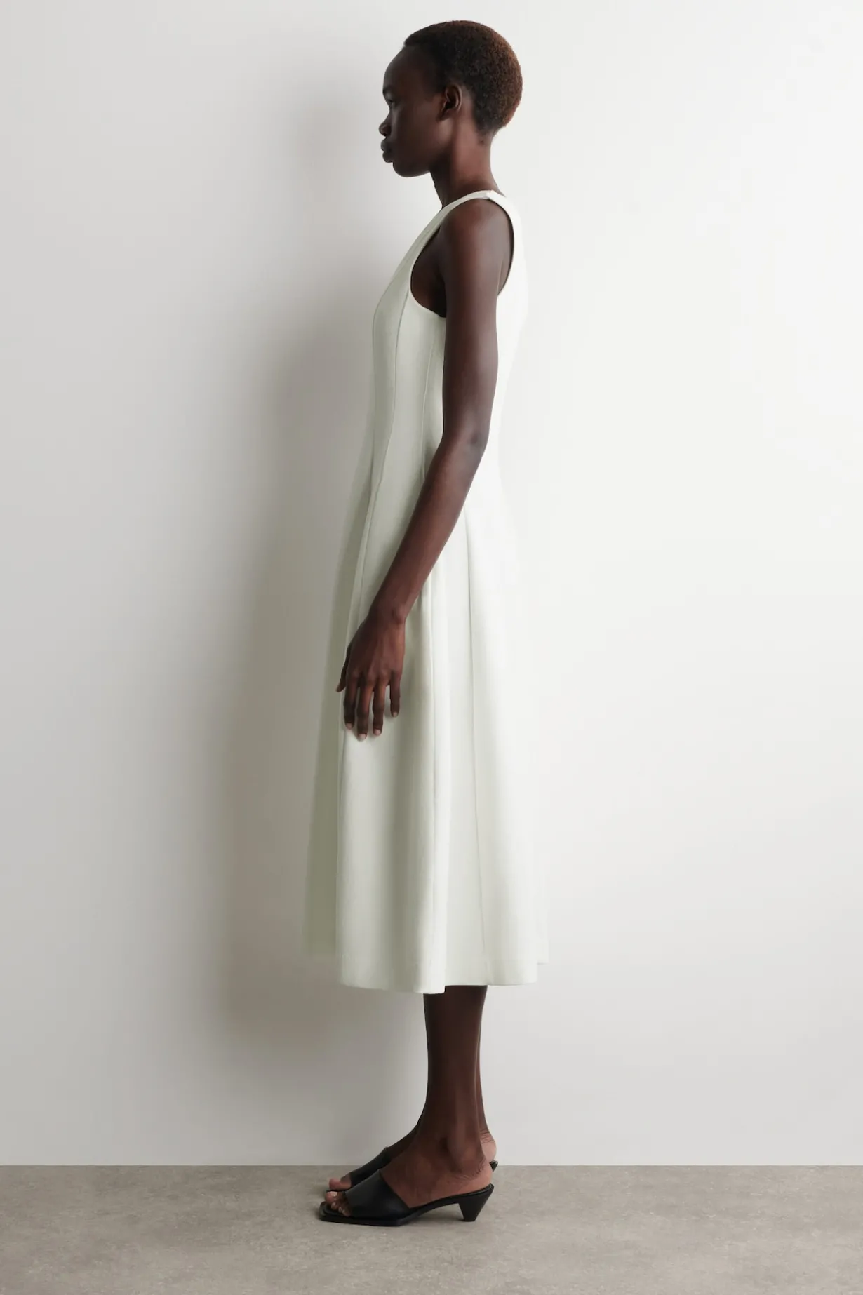 SCULPTED COTTON MIDI DRESS