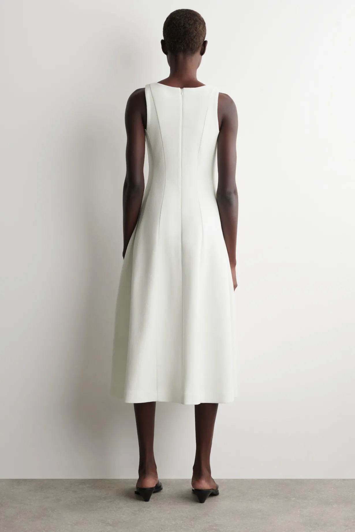 SCULPTED COTTON MIDI DRESS