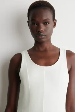 SCULPTED COTTON MIDI DRESS