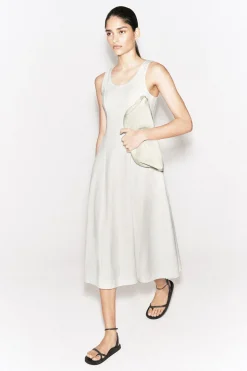 SCULPTED COTTON MIDI DRESS