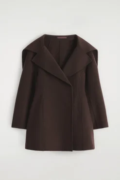 SCULPTED DOUBLE-FACED WOOL SHORT COAT