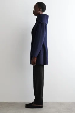 SCULPTED DOUBLE-FACED WOOL SHORT COAT