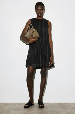 SCULPTED PLEATED MINI DRESS