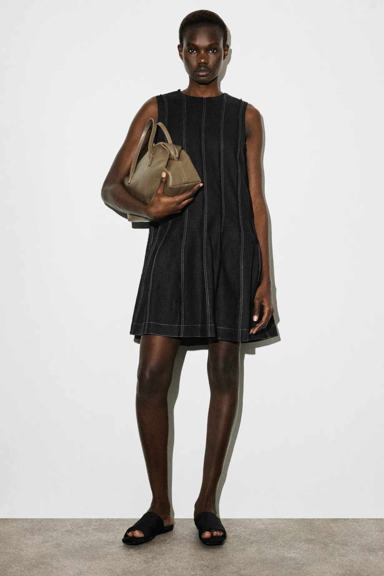 SCULPTED PLEATED MINI DRESS