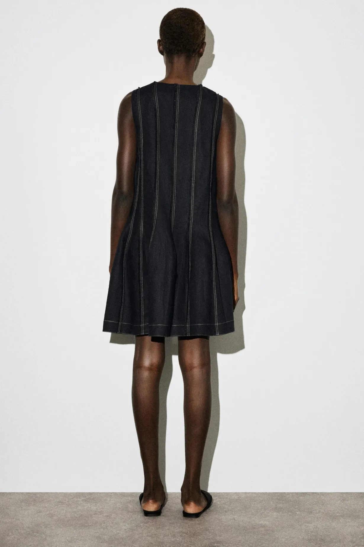 SCULPTED PLEATED MINI DRESS