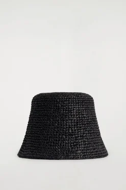 SCULPTED STRAW BUCKET HAT