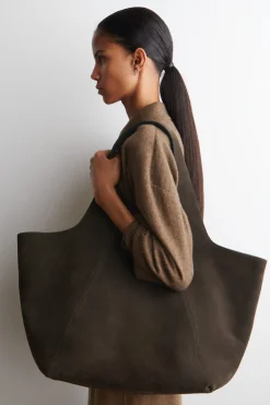 SCULPTED TOTE BAG - SUEDE