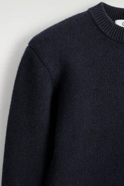 SCULPTED-SHOULDER MERINO WOOL SWEATER