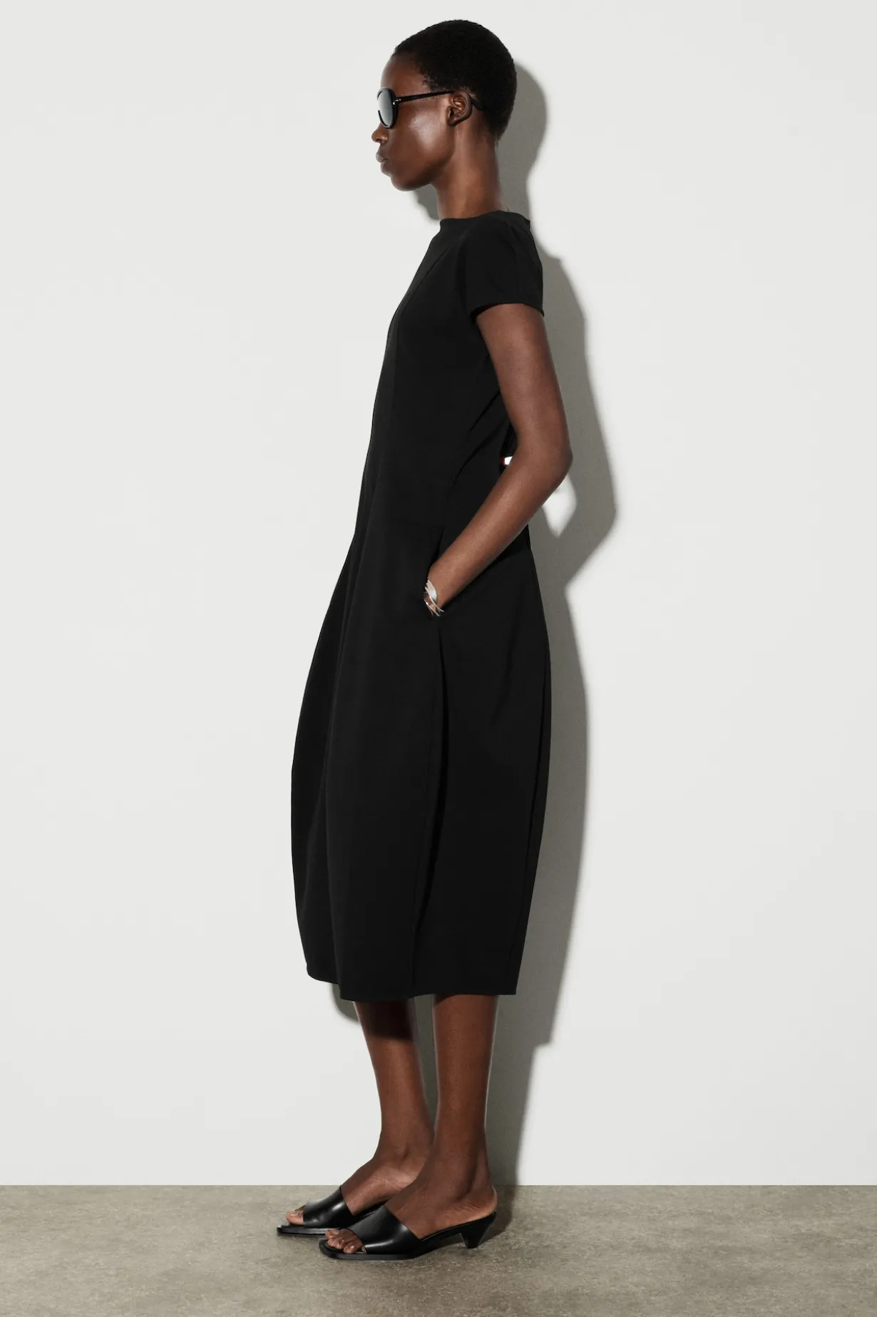 SCULPTURAL JERSEY MIDI DRESS