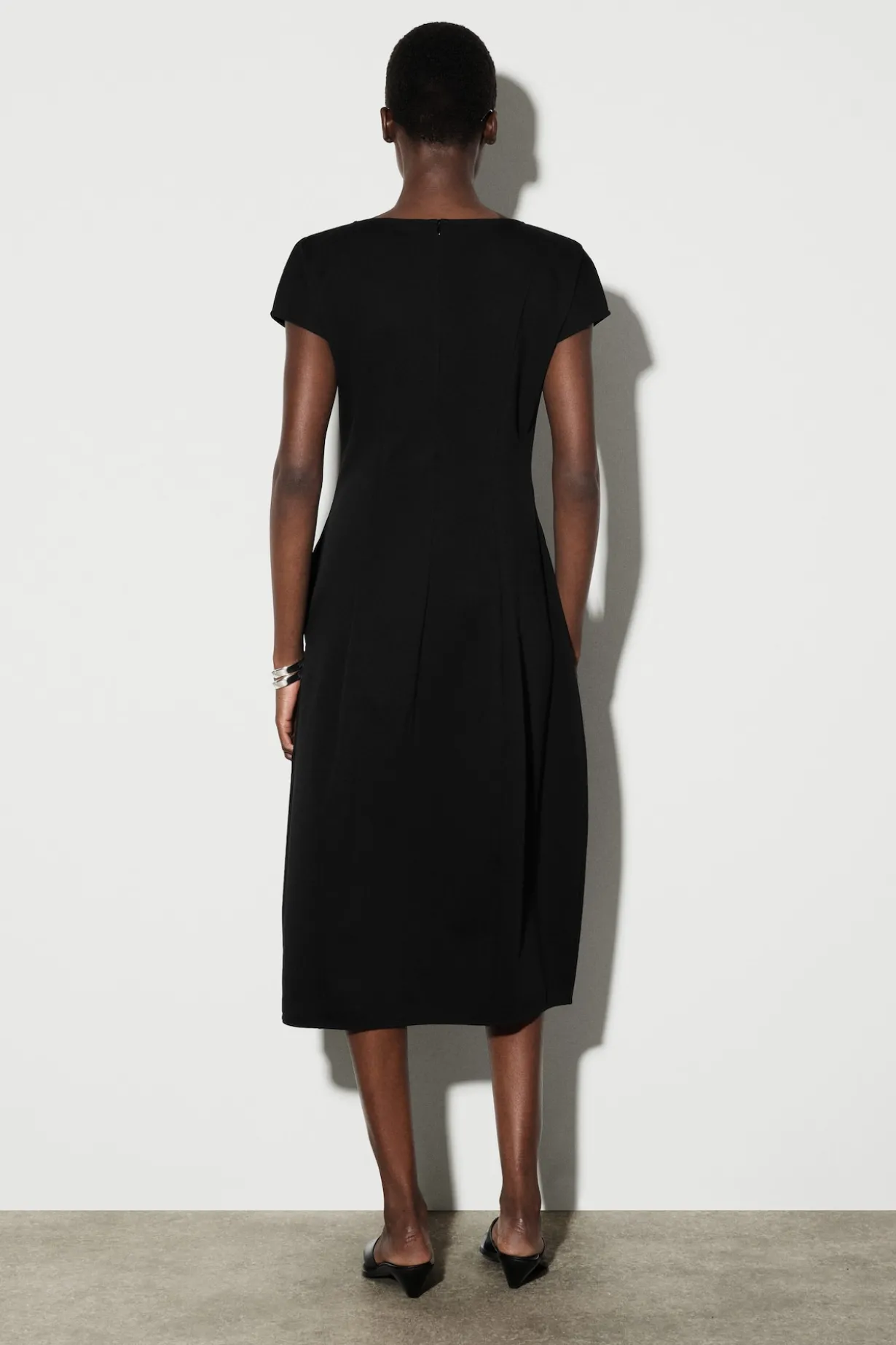 SCULPTURAL JERSEY MIDI DRESS