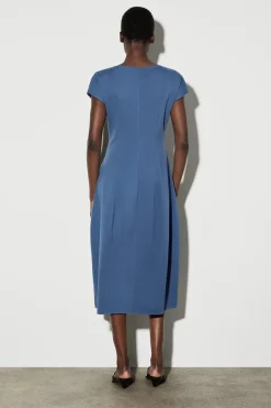 SCULPTURAL JERSEY MIDI DRESS