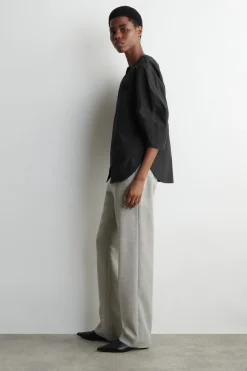 SCULPTURAL PIMA COTTON-POPLIN BLOUSE