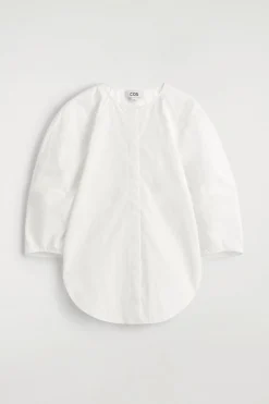 SCULPTURAL PIMA COTTON-POPLIN BLOUSE