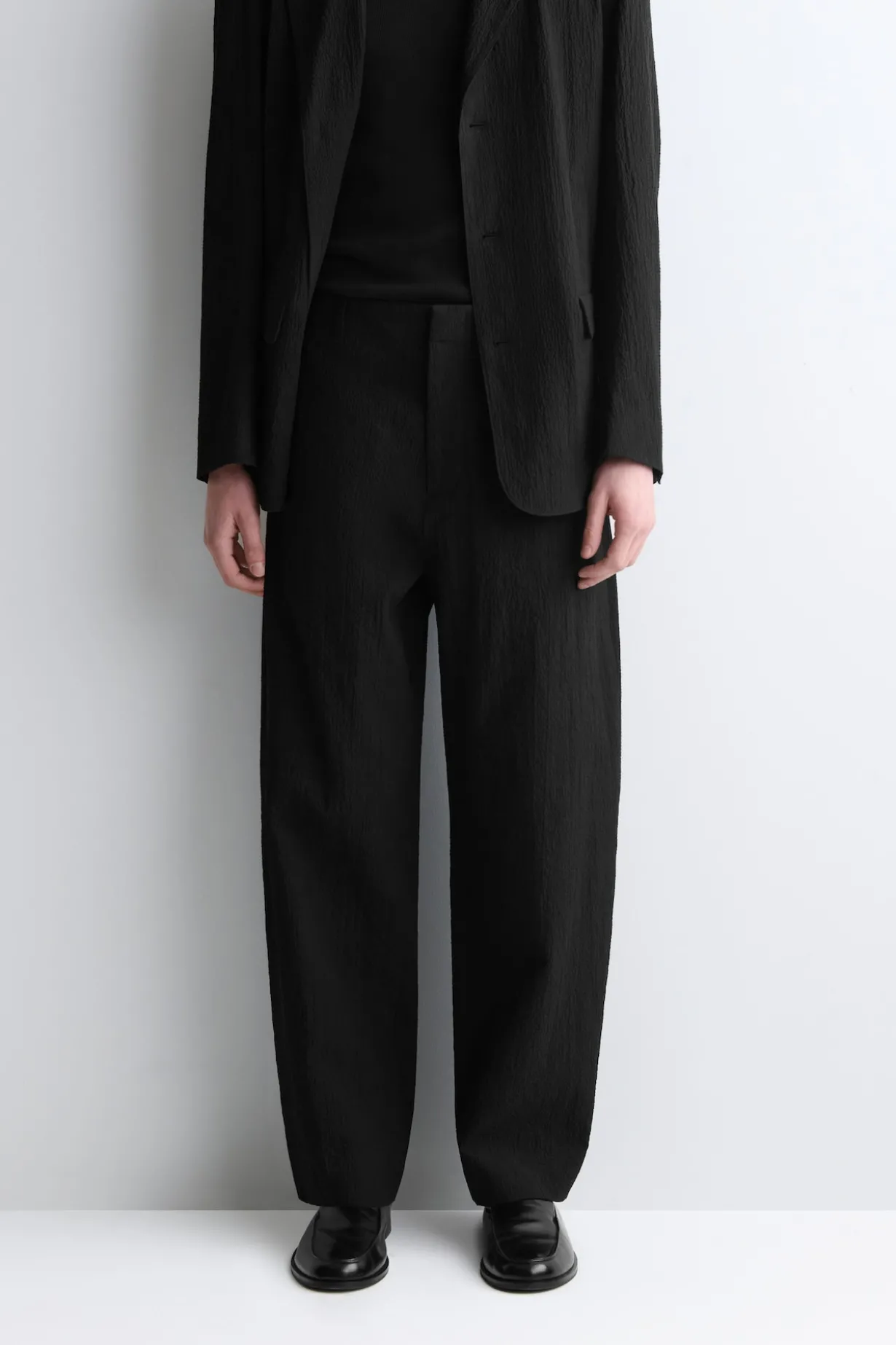 SEERSUCKER RELAXED-FIT STRAIGHT-LEG PANTS