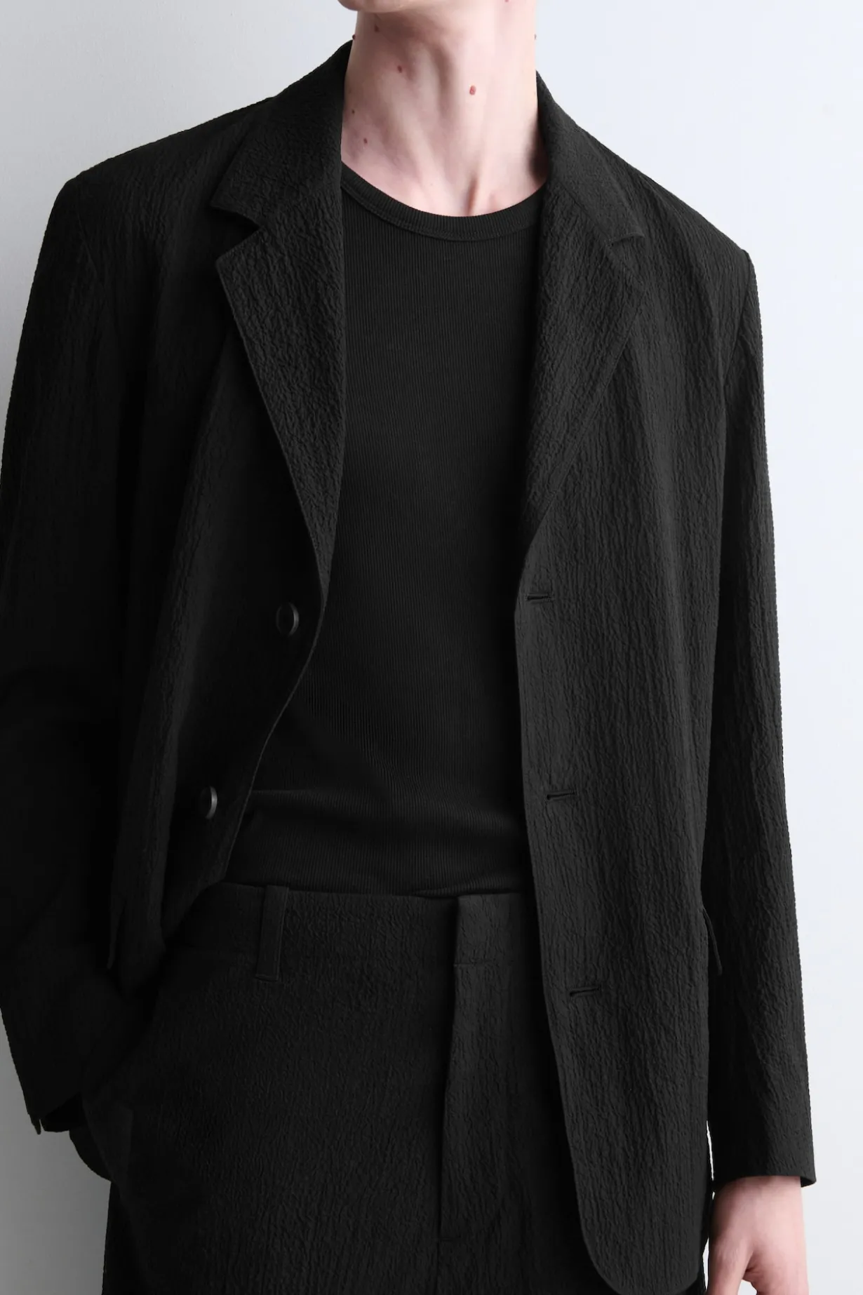SEERSUCKER RELAXED-FIT STRAIGHT-LEG PANTS
