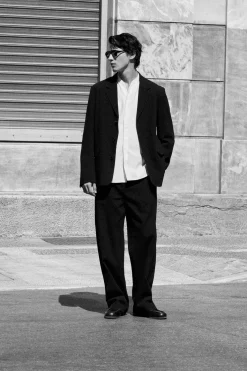 SEERSUCKER RELAXED-FIT STRAIGHT-LEG PANTS