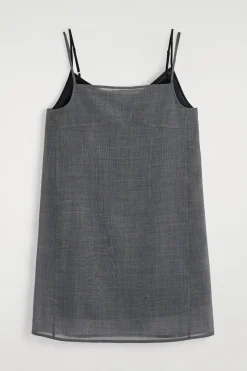SEMI-SHEER LAYERED WOOL MINI DRESS