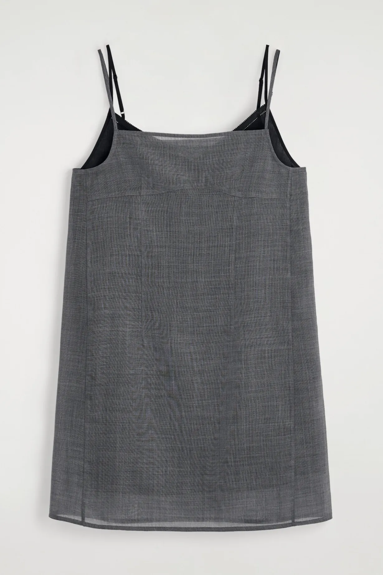 SEMI-SHEER LAYERED WOOL MINI DRESS