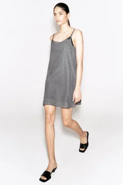 SEMI-SHEER LAYERED WOOL MINI DRESS