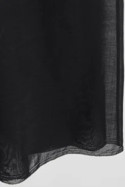 SEMI-SHEER LAYERED WOOL MIDI SKIRT