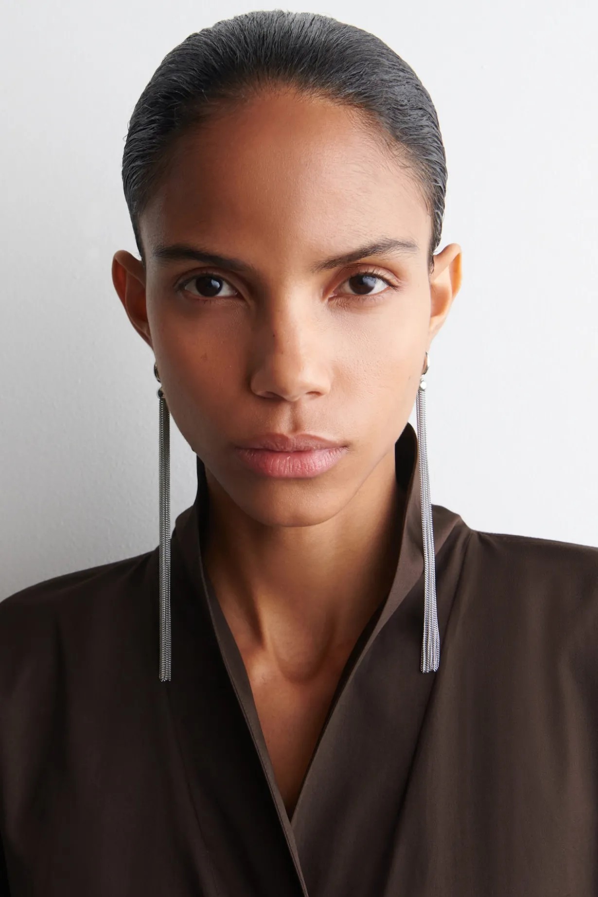 SHAWL-COLLAR COTTON BLOUSE