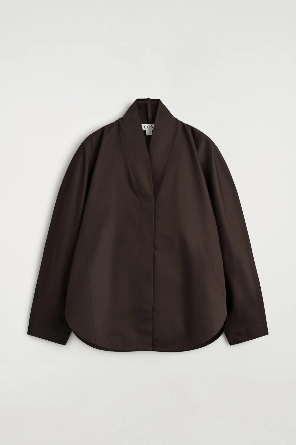 SHAWL-COLLAR COTTON BLOUSE