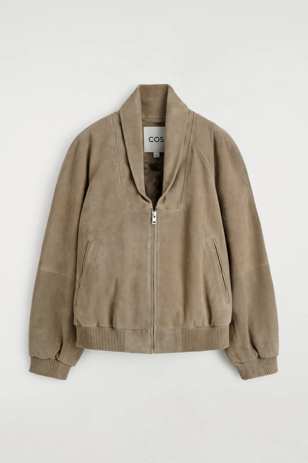 SHAWL-COLLAR SUEDE BOMBER JACKET