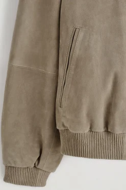 SHAWL-COLLAR SUEDE BOMBER JACKET