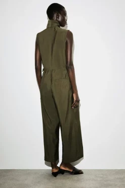 SHAWL-COLLAR UTILITY ROMPER