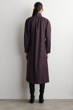 SHAWL-COLLAR WOOL WRAP DRESS