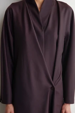 SHAWL-COLLAR WOOL WRAP DRESS