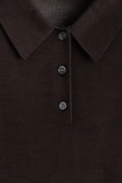 SHEER KNIT SILK POLO SHIRT