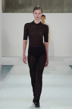 SHEER KNIT SILK POLO SHIRT