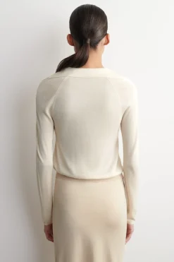 SHEER KNITTED SILK-CASHMERE BODYSUIT