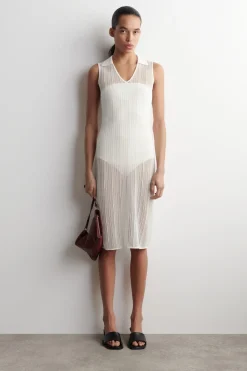 SHEER LACE-KNIT DRESS
