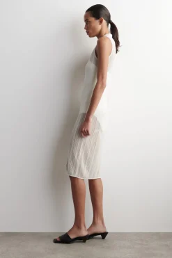 SHEER LACE-KNIT DRESS