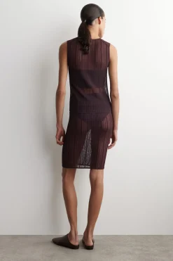 SHEER LACE-KNIT SKIRT