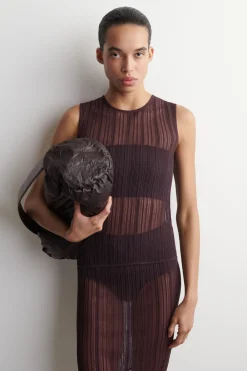 SHEER LACE-KNIT TANK TOP