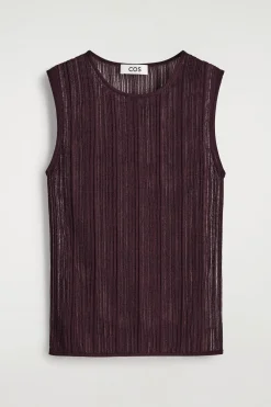 SHEER LACE-KNIT TANK TOP