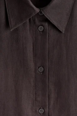 SHORT-SLEEVED LINEN SHIRT DRESS