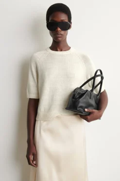 SHRUNKEN KNITTED LINEN T-SHIRT