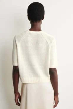 SHRUNKEN KNITTED LINEN T-SHIRT