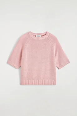 SHRUNKEN KNITTED LINEN T-SHIRT