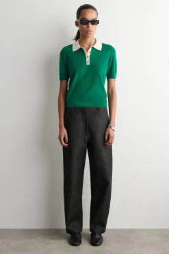 SHRUNKEN WOOL-BLEND POLO SHIRT