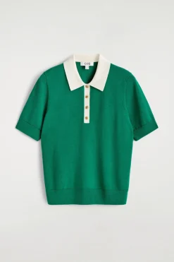 SHRUNKEN WOOL-BLEND POLO SHIRT
