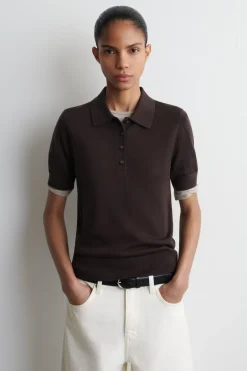 SHRUNKEN WOOL-BLEND POLO SHIRT